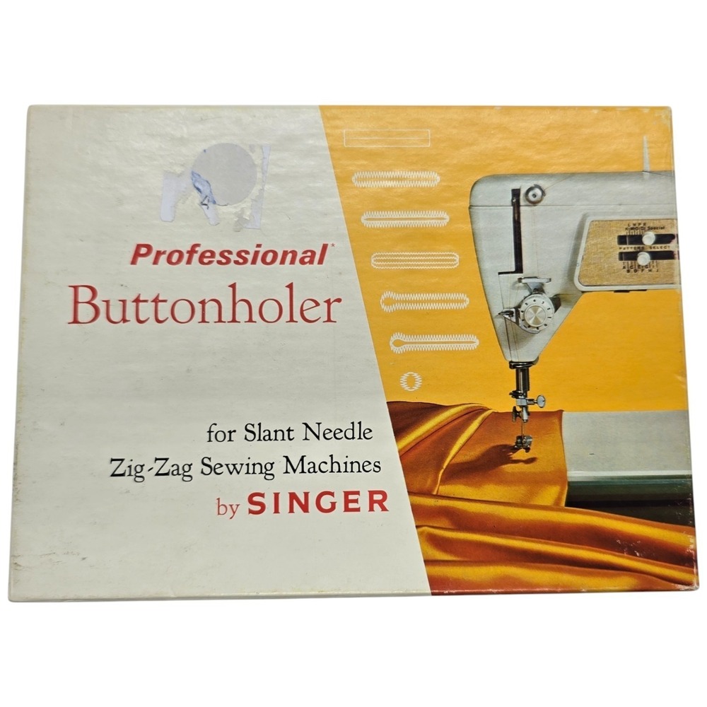Vintage Singer Professional Buttonholer 161829 Slant Needle Zig Zag w/ box